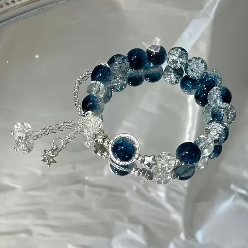 Starlit Blue Bracelet – Shimmering Blossom