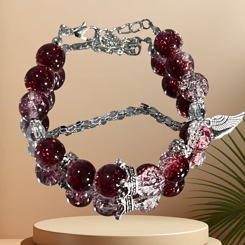 Cherry Red Bracelet – Shimmering Blossom