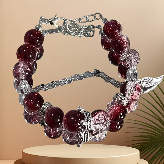 Cherry Red Bracelet – Shimmering Blossom
